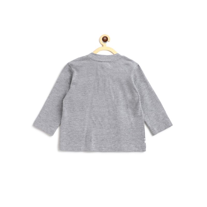 Boys Light Grey Long Sleeve Printed T-Shirt image number 1